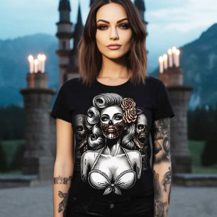 Retro Zombie Horror Girl T-shirt
