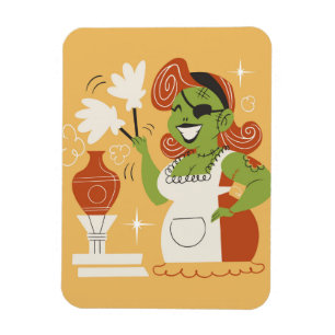Retro Zombie Houseechtgenote Magneet