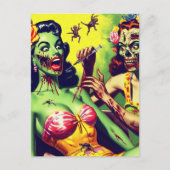 Retro Zombie Pin-up Briefkaart (Voorkant)
