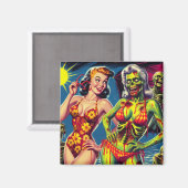 Retro Zombie Pin-up Magneet (Voorkant / Achterkant)