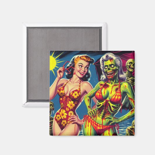 Retro Zombie Pin-up Magneet (Voorkant / Achterkant)
