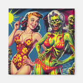 Retro Zombie Pin-up Magneet (Voorkant)