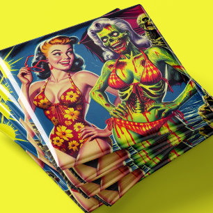 Retro Zombie Pin-up Magneet