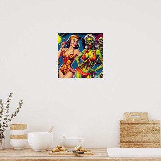 Retro Zombie Pin-up Poster (Keuken)