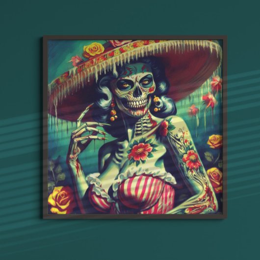 Retro Zombie Pin-up Poster