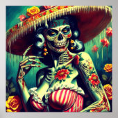 Retro Zombie Pin-up Poster (Voorkant)