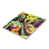 Retro Zombie Pin-up Tegeltje (Zijkant)