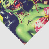 Retro Zombie Pin-up Tissuepapier (Detail)