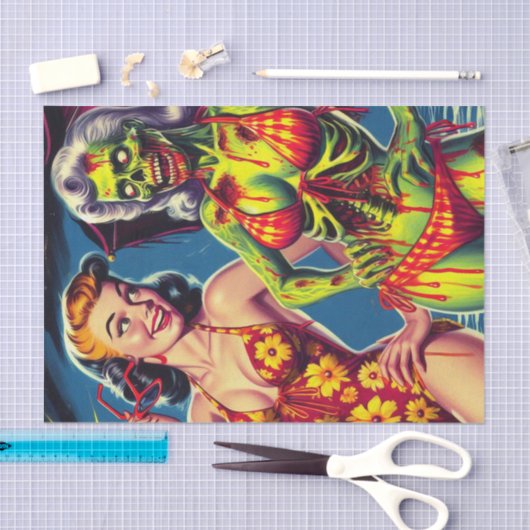 Retro Zombie Pin-up Tissuepapier (Craft)