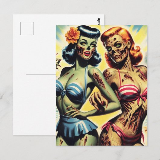 Retro Zombie Pin-ups Briefkaart (Voorkant / Achterkant)