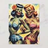 Retro Zombie Pin-ups Briefkaart (Voorkant)