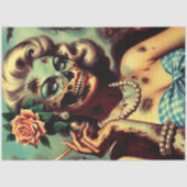 Retro Zombie Pinup Tissuepapier (Voorkant)