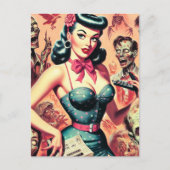 Retro Zombies Pin-up Briefkaart (Voorkant)