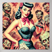 Retro Zombies Pin-up Poster (Voorkant)