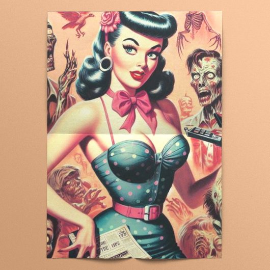 Retro Zombies Pin-up Tissuepapier
