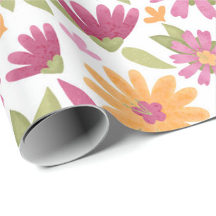 Retro Zomer bloemenontwerp Cadeaupapier