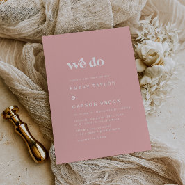 Retro Zomer | Blush Pink We doen bruiloft Kaart