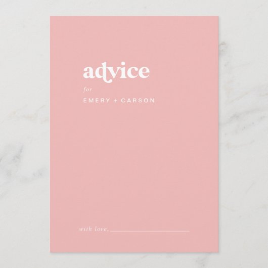 Retro Zomer | Blush Roze Bruiloft Advieskaart (Voorkant)