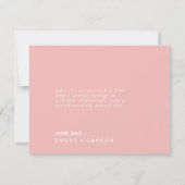 Retro Zomer | Blush Roze Bruiloft Bedankkaart (Achterkant)