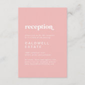 Retro Zomer | Blush Roze Huwelijksreceptie Informatiekaartje (Voorkant)