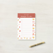 Retro Zomer Boho Picknick | Monogram Takenlijst Post-it® Notes (Op bureau)