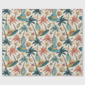 Retro Zomer Cadeaupapier (Vlak)