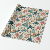 Retro Zomer Cadeaupapier (Uitgerold)