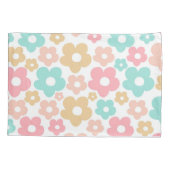 Retro Zomer Daisies Patroon #4a #retro #flowers Kussensloop (Achterkant)