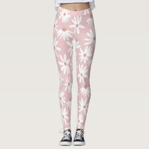Retro Zomer Daisies Patroon Klein #4 #pattern Leggings