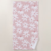 Retro Zomer Daisies Patroon Klein #4 #pattern Strandlaken (Voorkant)