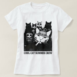 Retro Zomer Gangster Katten Grappig Meme Grafisch T-shirt