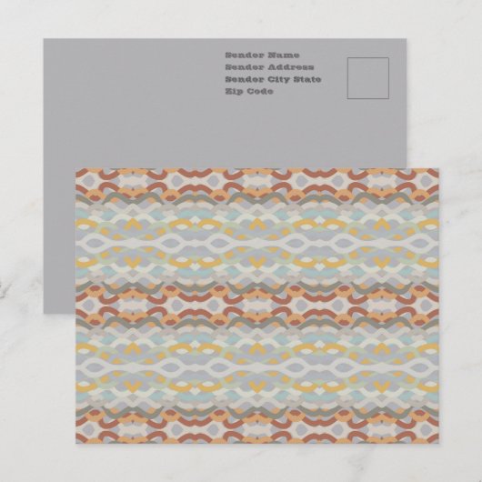 Retro Zomer Geometrisch Kleurblok Patroon Ontwerp Briefkaart (Voorkant / Achterkant)