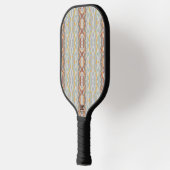 Retro zomer geometrisch kleurblokpatroon ontwerp pickleball paddle (Links)