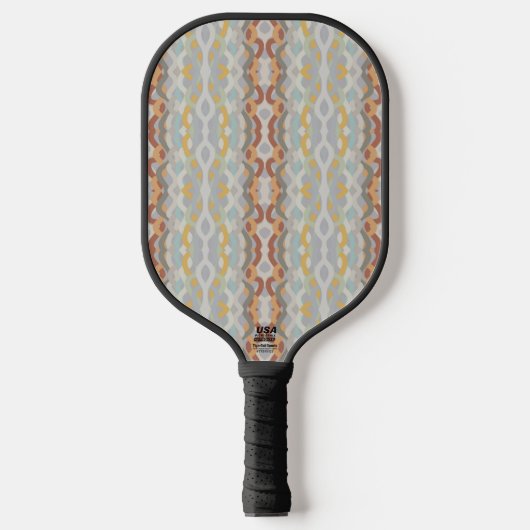 Retro zomer geometrisch kleurblokpatroon ontwerp pickleball paddle (Voorkant)