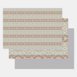 Retro Zomer Geometrische Kleurblok Patroon Ontwerp Inpakpapier Vel