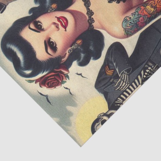 Retro Zomer Gotische Pin-up Tissuepapier (Detail)