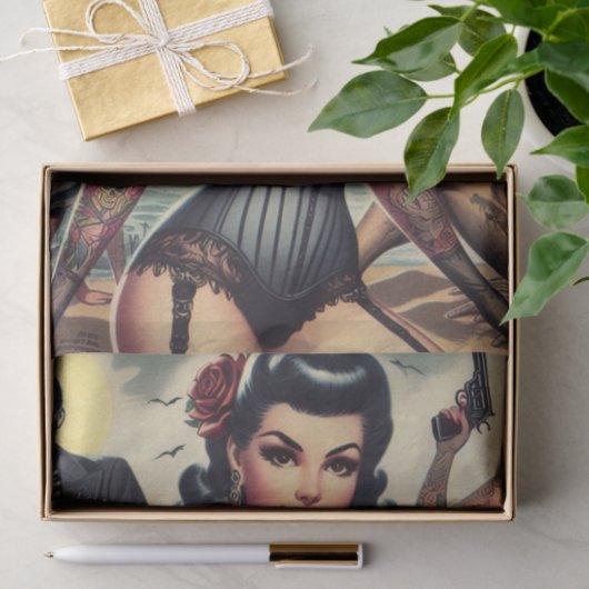 Retro Zomer Gotische Pin-up Tissuepapier (Geschenk)
