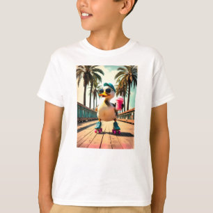 Retro Zomer Grappige Roller Eend T-shirt