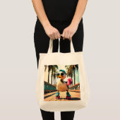Retro Zomer Grappige Roller Eend Tote Bag (Voorkant (product))