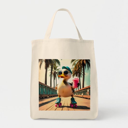 Retro Zomer Grappige Roller Eend Tote Bag (Voorkant)