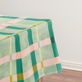 Retro Zomer groen & roze geruit Tafelkleed