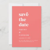 Retro Zomer | Heet Roze Bruiloft Save The Date (Voorkant)