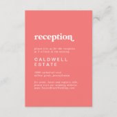 Retro Zomer | Hot roze bruiloft receptie Informatiekaartje (Voorkant)