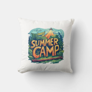 Retro Zomer Kamp Grafische T-Shirt Kussen