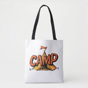 Retro Zomer Kamp Grafische tas