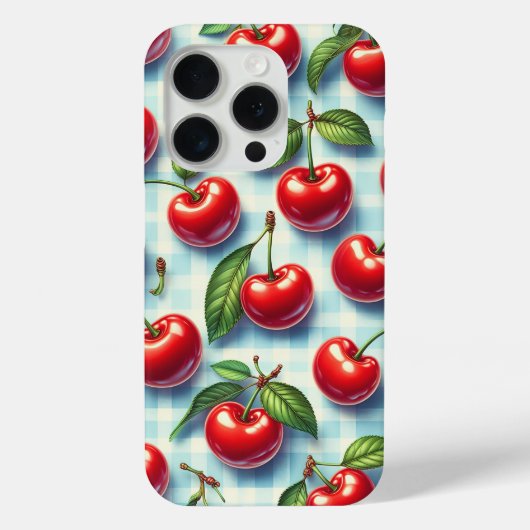 Retro Zomer Kersen Hoesje Levendig Rood Kers (Achterkant)