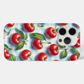Retro Zomer Kersen Hoesje Levendig Rood Kers (Achterkant (horizontaal))