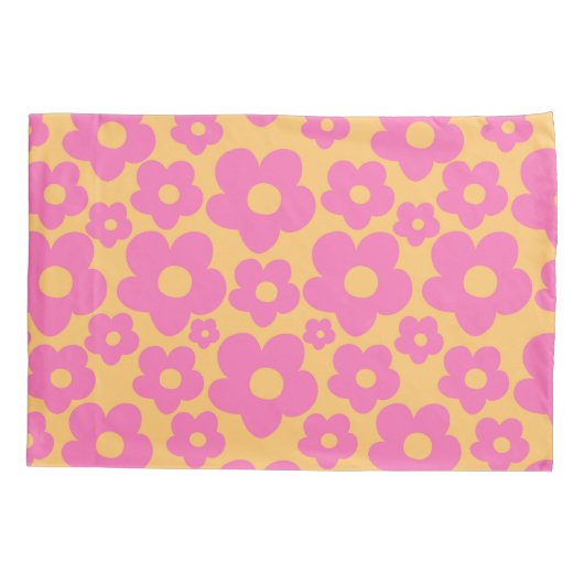 Retro zomer madeliefjes patroon #6 #retro #floral kussensloop (Achterkant)