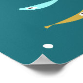 Retro Zomer Oceaangolven Midden Eeuw Modern Poster (Hoek)