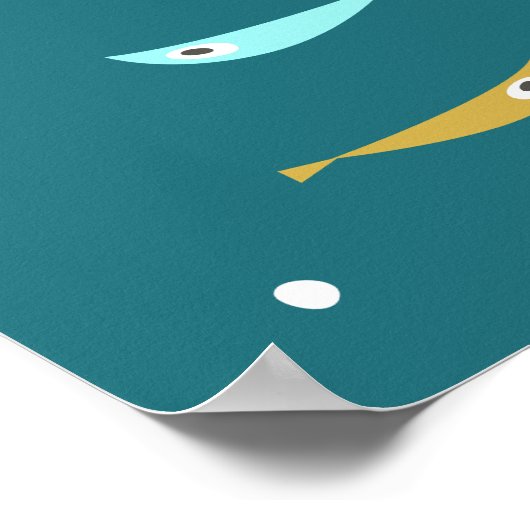 Retro Zomer Oceaangolven Midden Eeuw Modern Poster (Hoek)